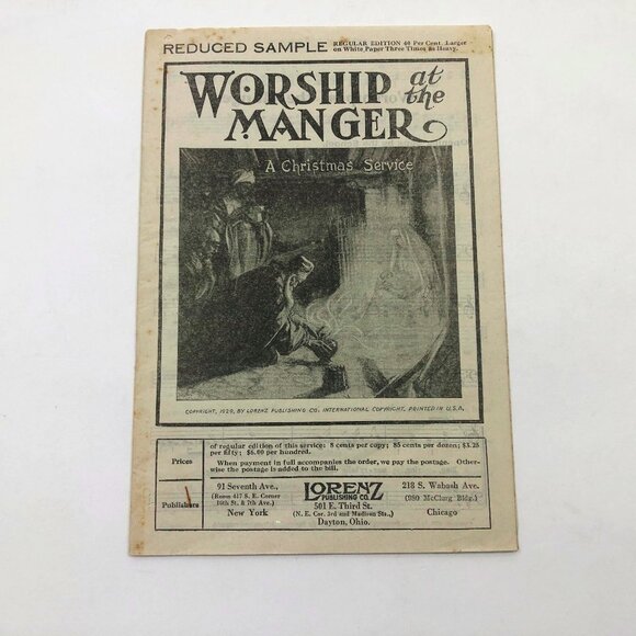 Music Booklet Worship at the Manger & Follow the Star 1929 Lorenz Publishing - Picture 1 of 5